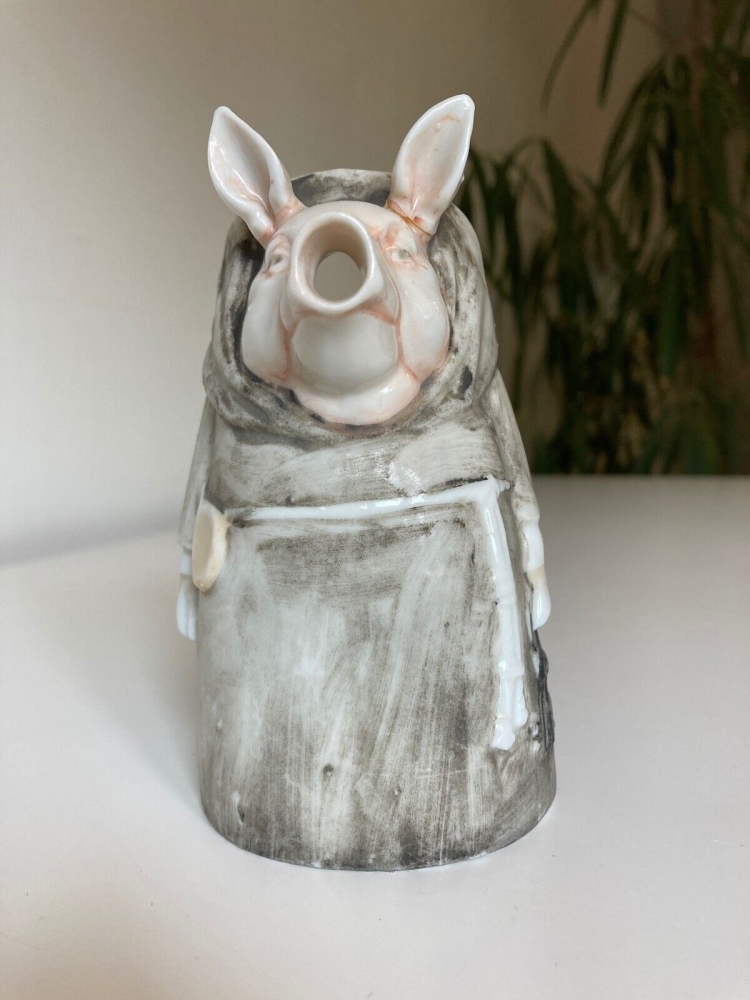 Schafer and Vater Figural Pig Monk Porcelain Creamer Jug