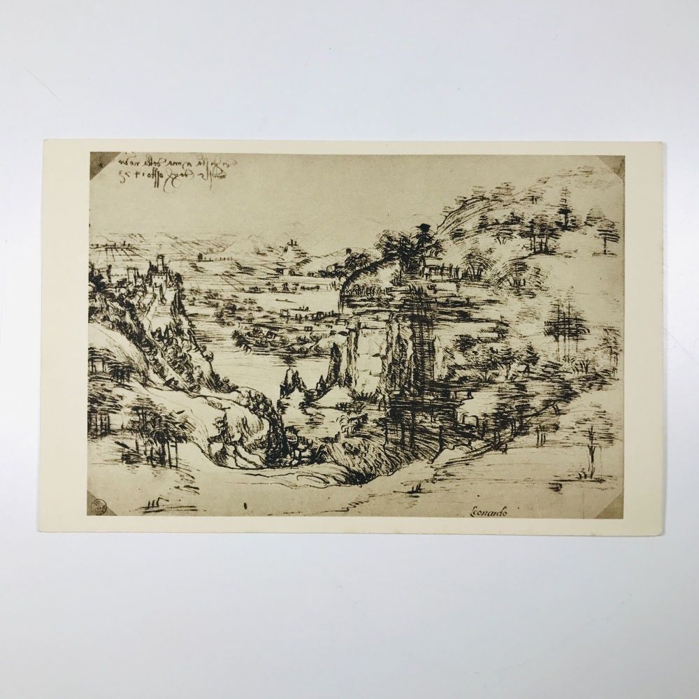 Leonardo da Vinci Landscape Postcard Exhibition of Italian Art Royal Academy 1930