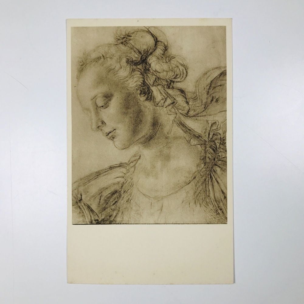 Andrea Del Verrocchio "Head of an Angel" Original Vintage Art Postcard