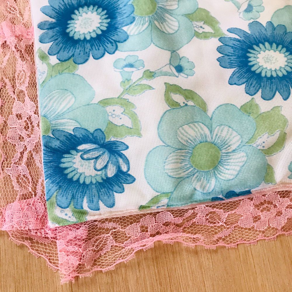 Vintage Small Lace Trimmed Bedcover for Doll's Bed Handmade late 1960's/early 1970's