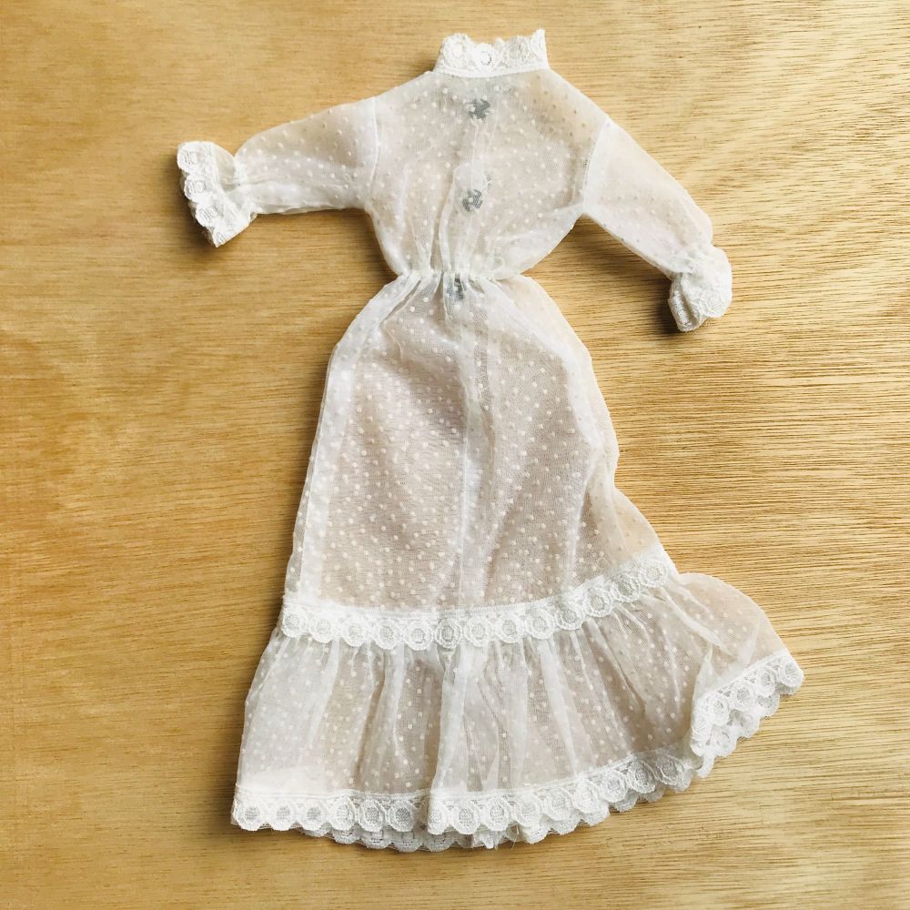 Sindy Wedding Day Dress 1982 White Polka Tulle 44378 Pedigree Vintage Bride