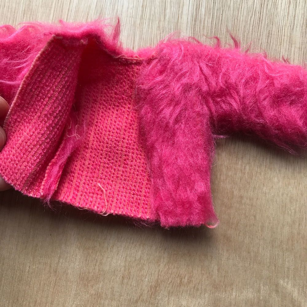 Sindy Doll 1977 Mix N Match Pink Acrylic Plush Jacket 44158 Vintage Pedigree