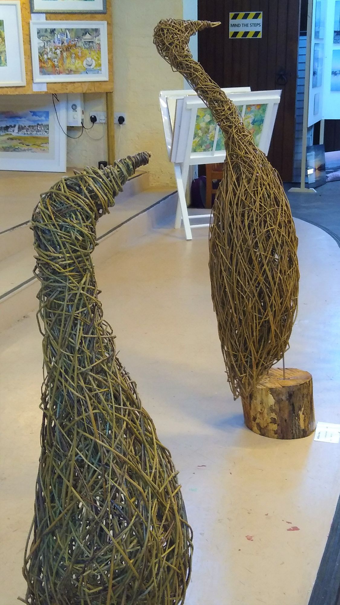 willow goose and egret willow sculptures