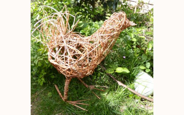 Willow chicken sculpture open weave made to order