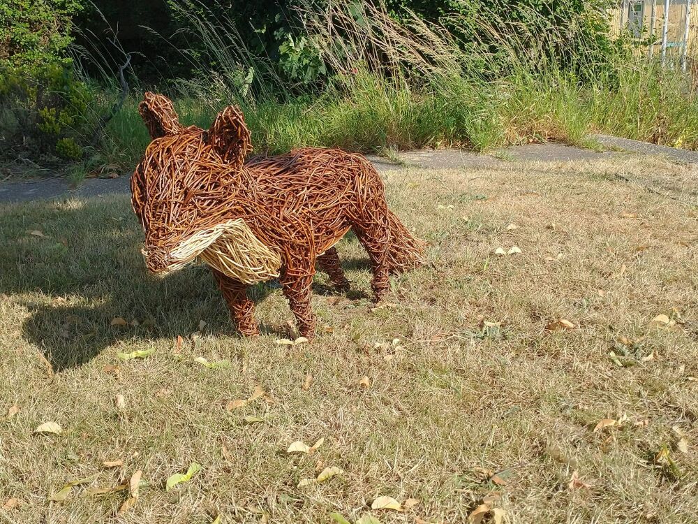 Willow fox sculpture