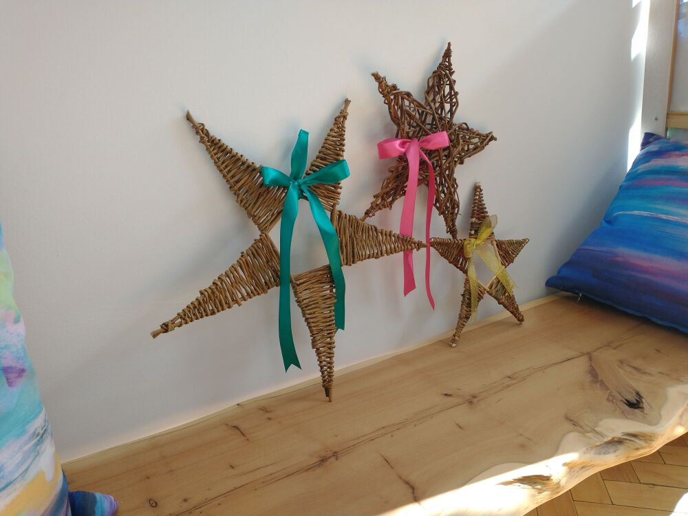 Stars handmade in various sizes and colours , sale price reduced by £2