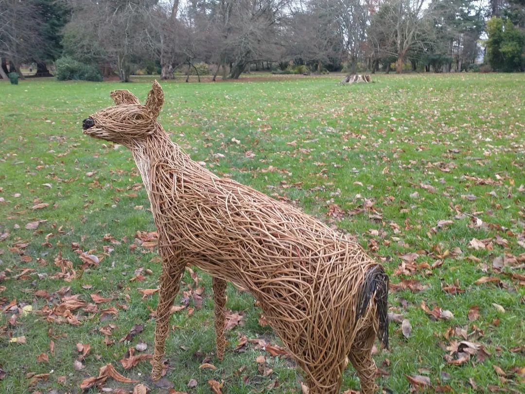 Willow fallow deer sculpture