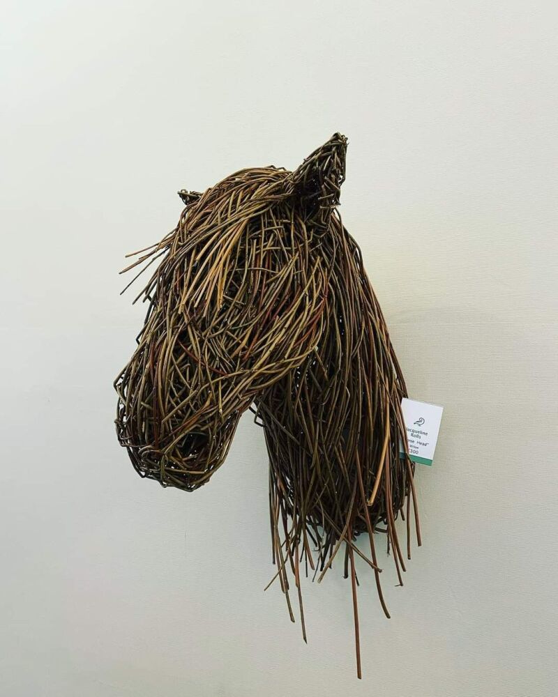 Willow horse head on wall 