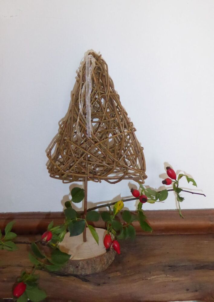 Christmas trees made from willow  in various colours and weaves price reduced by £2.50 on all items