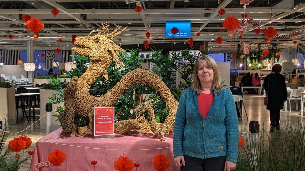 Jacquie from Willosw and Crafts with her large dragon and babies 