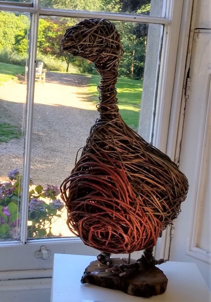 Goose willow sculpture on plinth Jacqueline Rolls.jpg