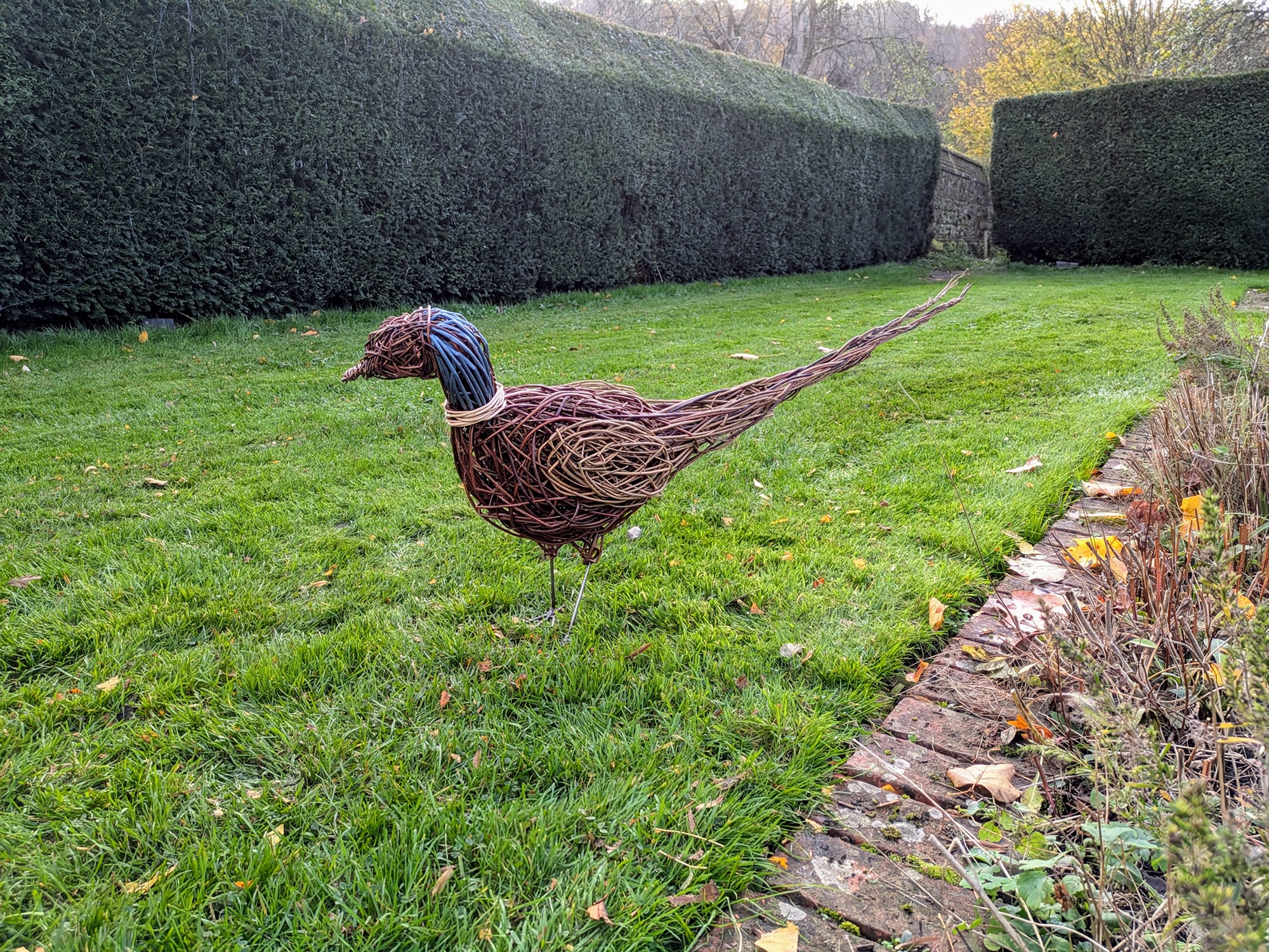 willow pheasant sculpture