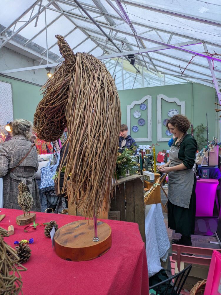 Horse head sculpture