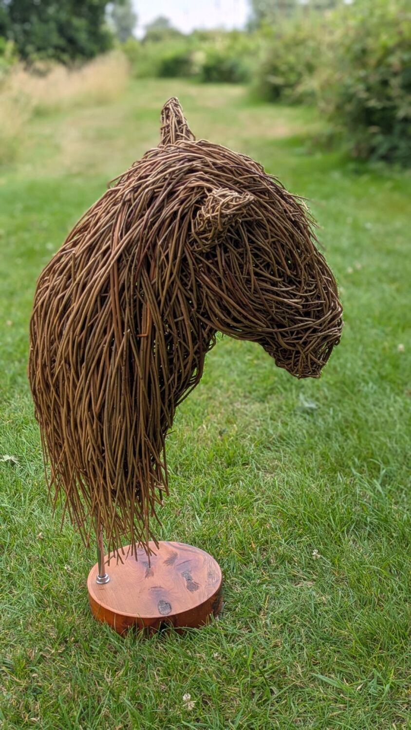 Horse head sculpture