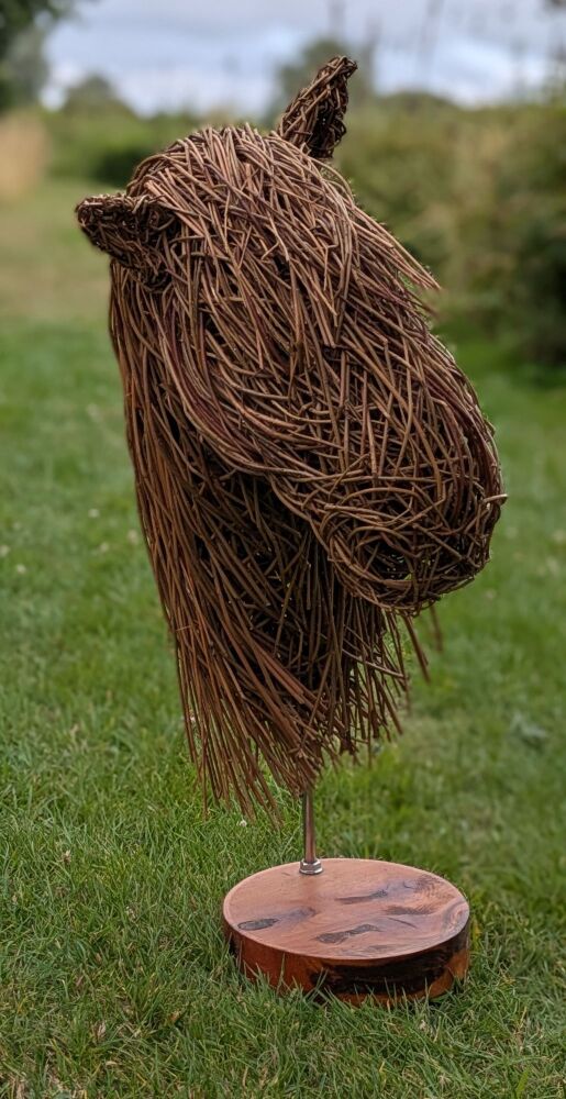 Horse head sculpture