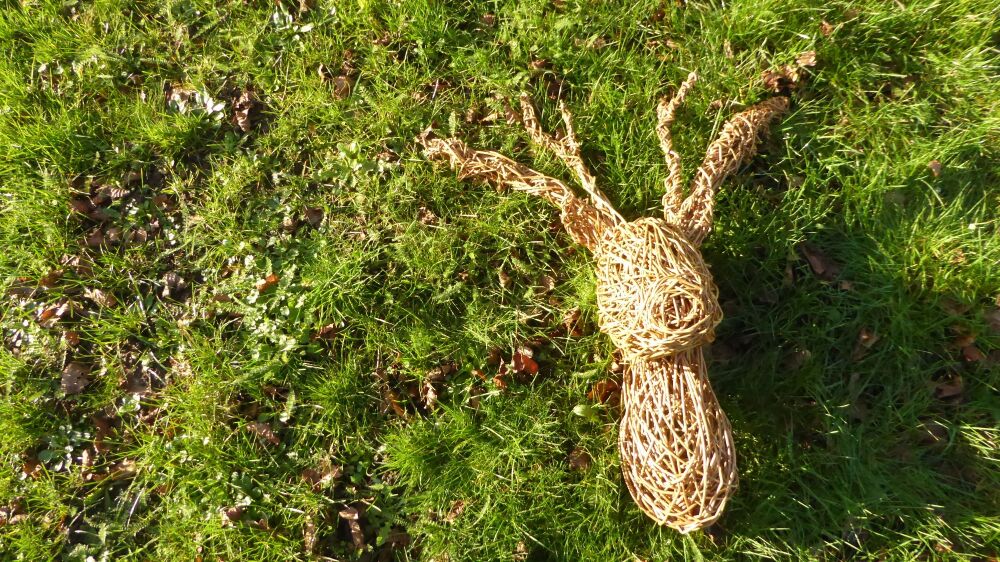 Willow Stag head sculpture ( created to order)
