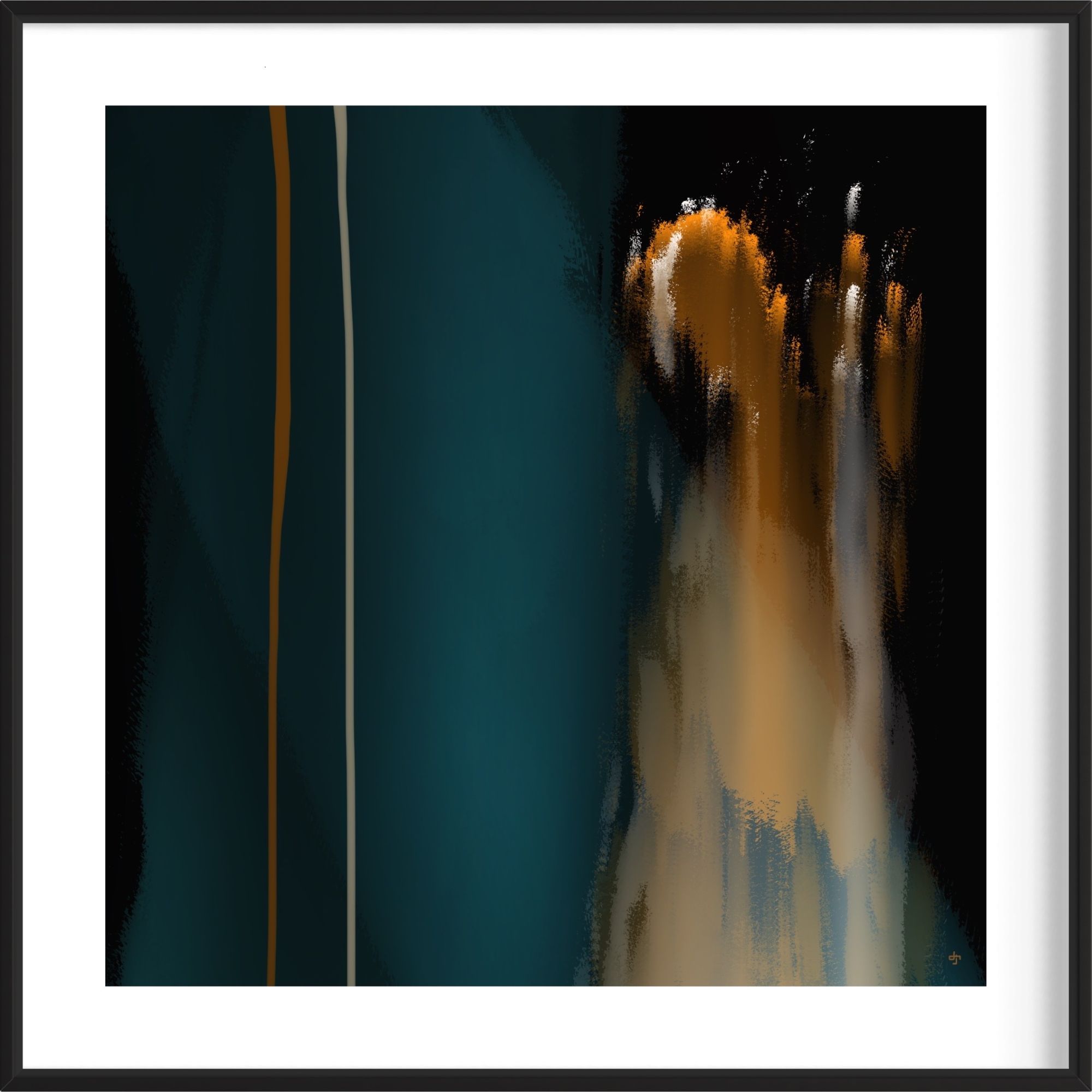 DM-2023-NFT-00001-Abstract Art-Hydrothermal-Teal & Gold