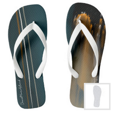 DM-2023-NFT-00001-Abstract Art-Hydrothermal-Teal & Gold- Products - Flip Flops
