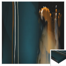 DM-2023-NFT-00001-Abstract Art-Hydrothermal-Teal & Gold- Products - Streched Canvas