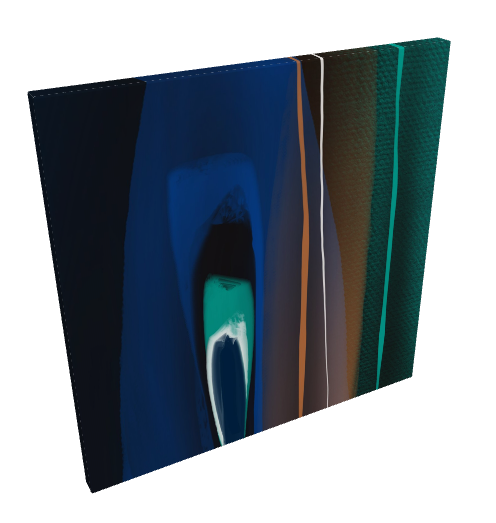 DM-2023-NFT-00026 Abstract Peacock Premium Canvas Print 100cm x 100cm