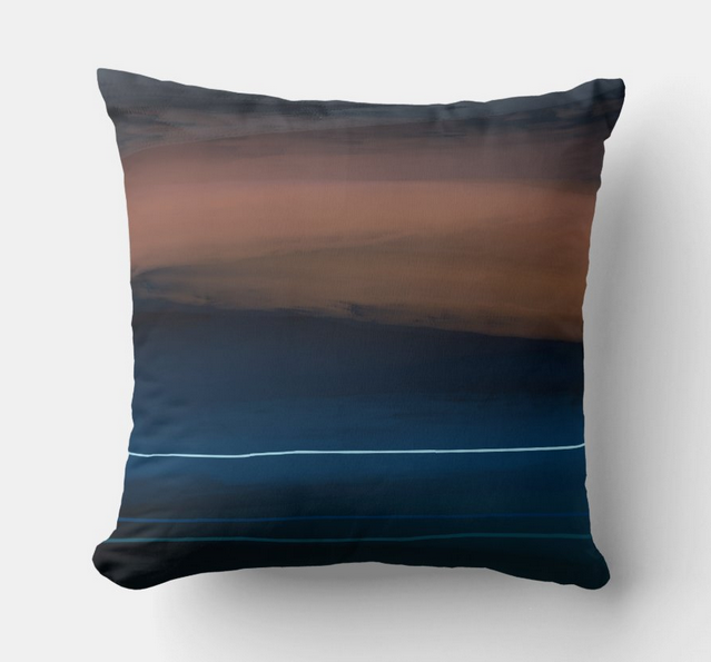 "Sunset over Woolacombe Beach" Cushion By David Moore