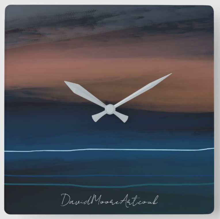 "Sunset over Woolacombe Beach" Clock by David Moore