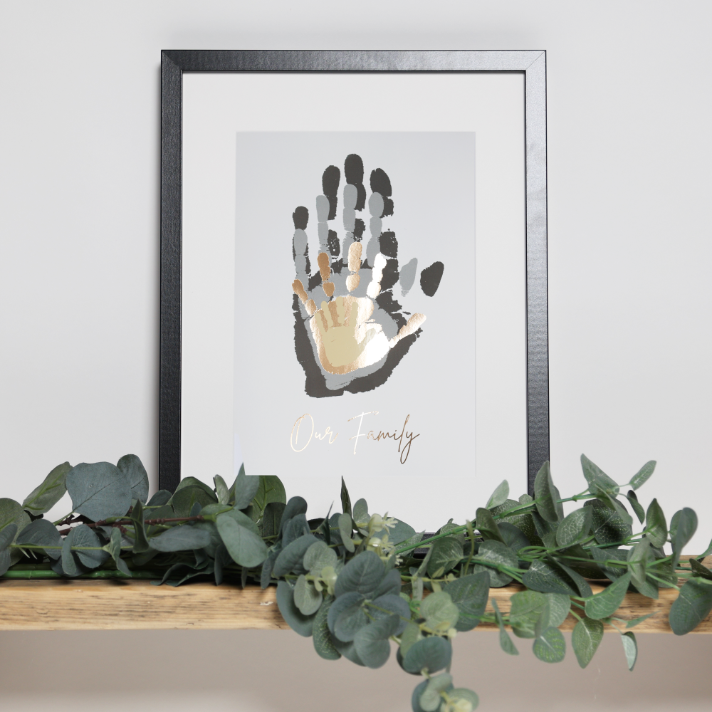 Personalised Overlaid Family Handprints Foil Print