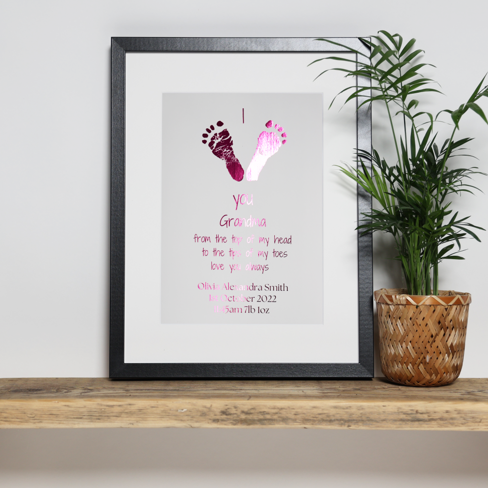 Personalised Grandparent Footprint  Foil Print