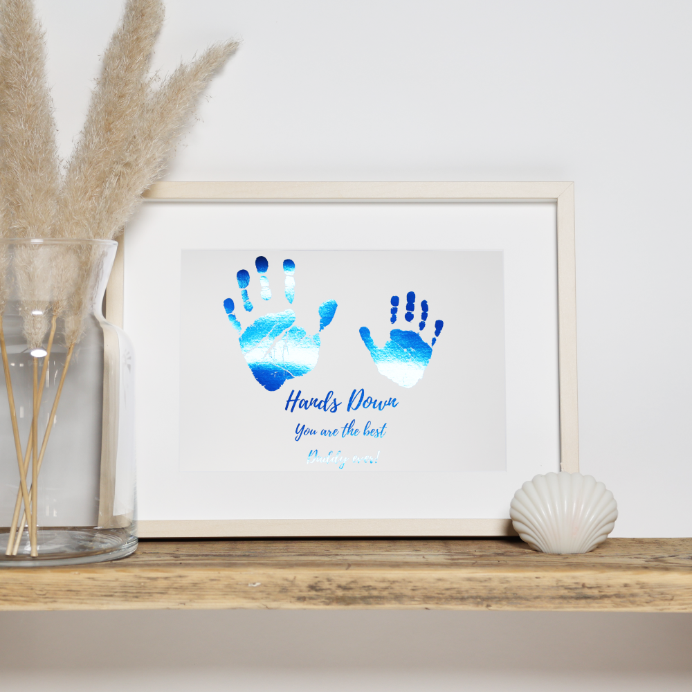 Personalised Hands Down Best Daddy  Foil Print