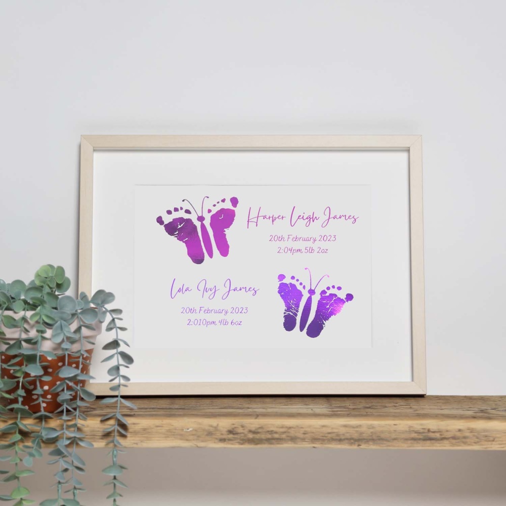 Twin Butterfly Foil Foot Prints