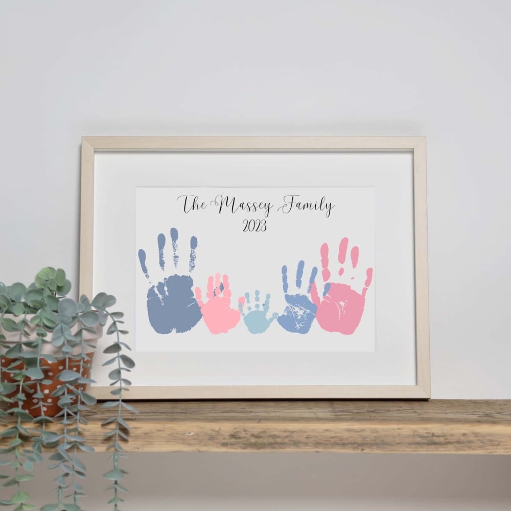 Personalised Handprint Family  Ink Print