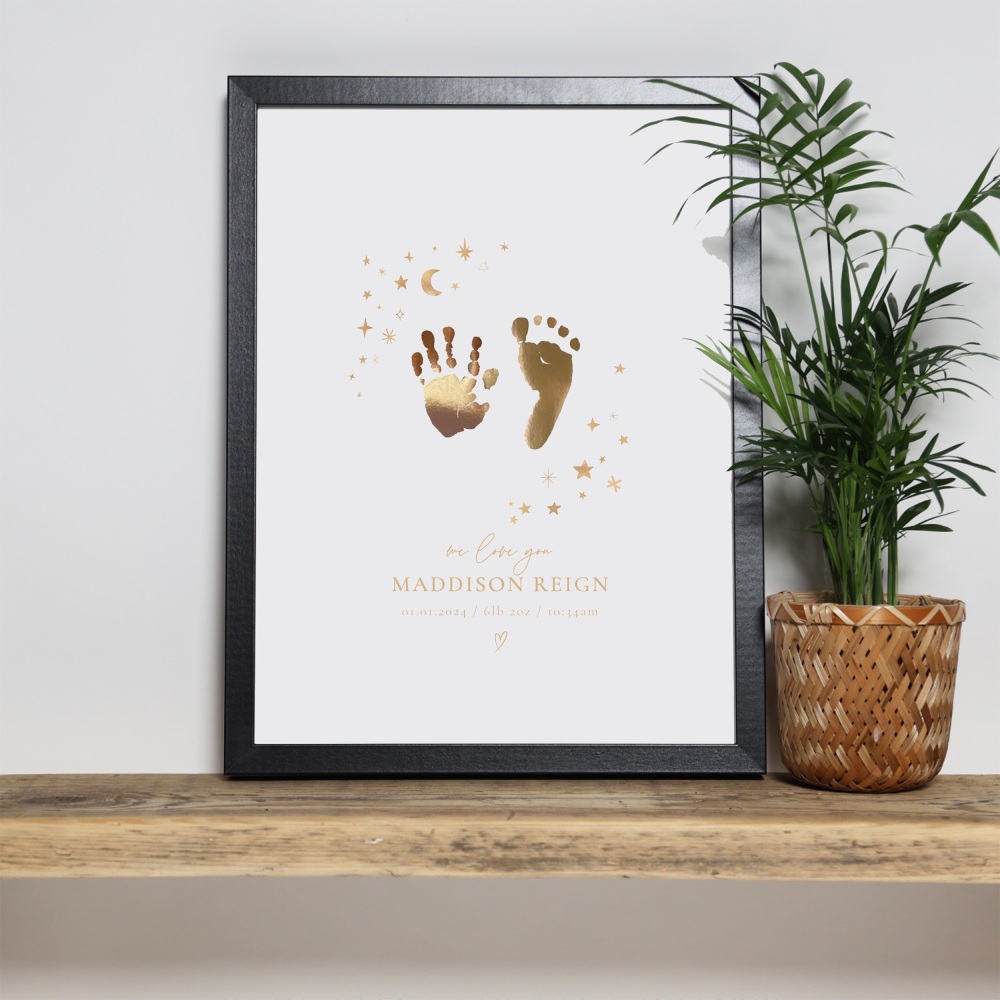 Star Border Hand/Footprint Foil Print