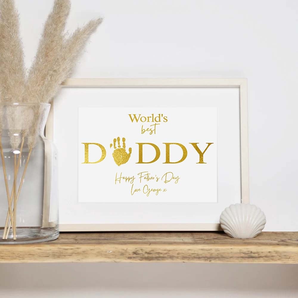 Worlds Best *Daddy* Ever Hand Print Foil Print