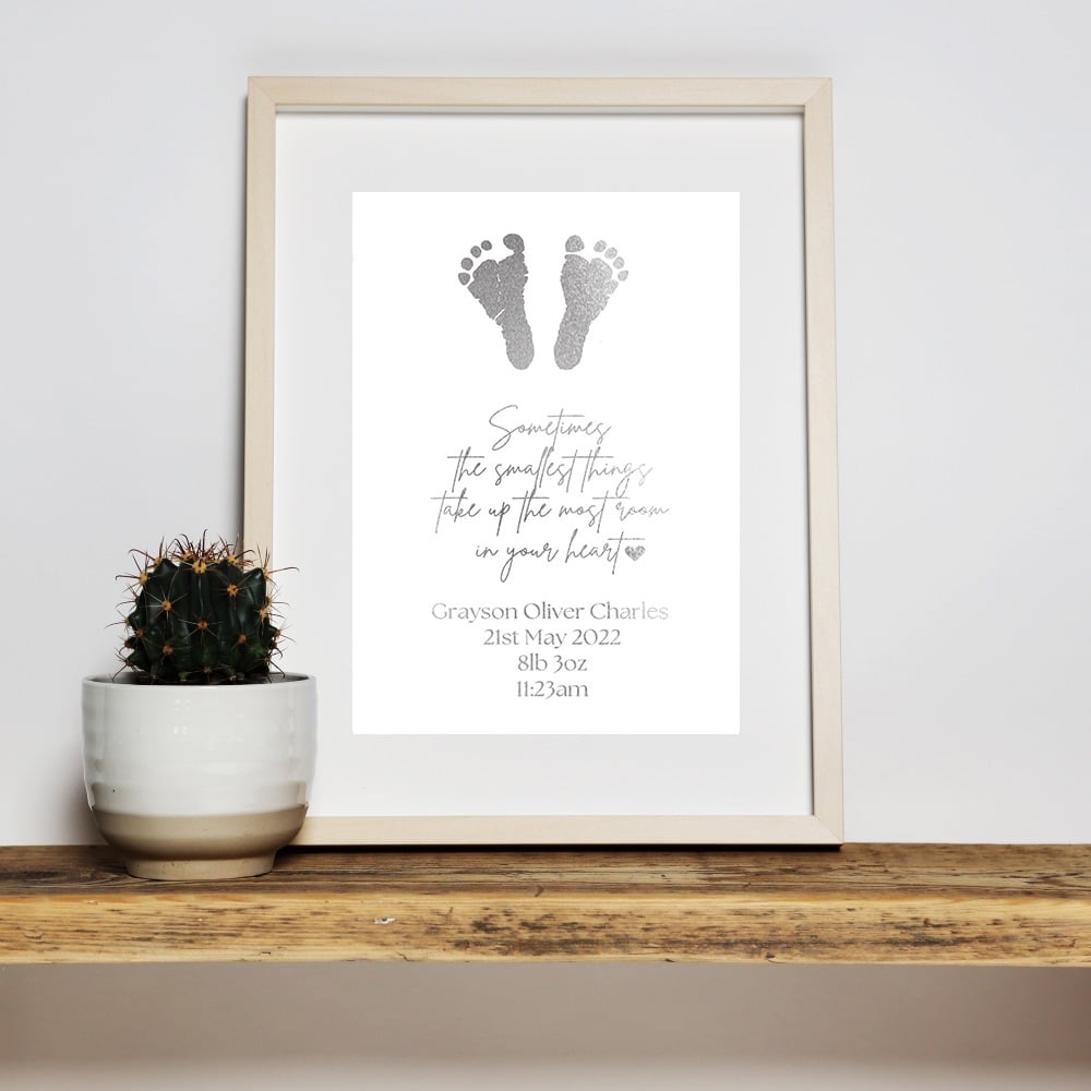 Personalised Smallest Things Poem Footprint Foil Print