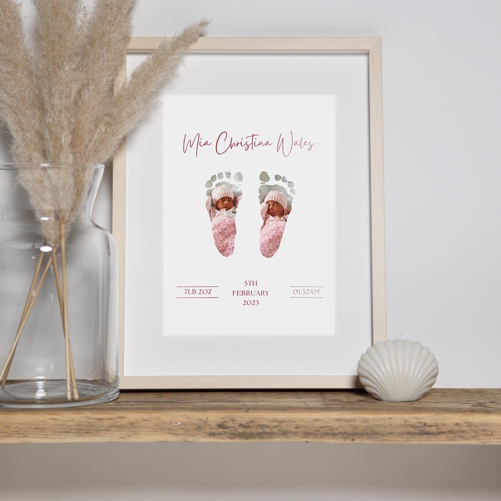 Photograph hand and foot foil print