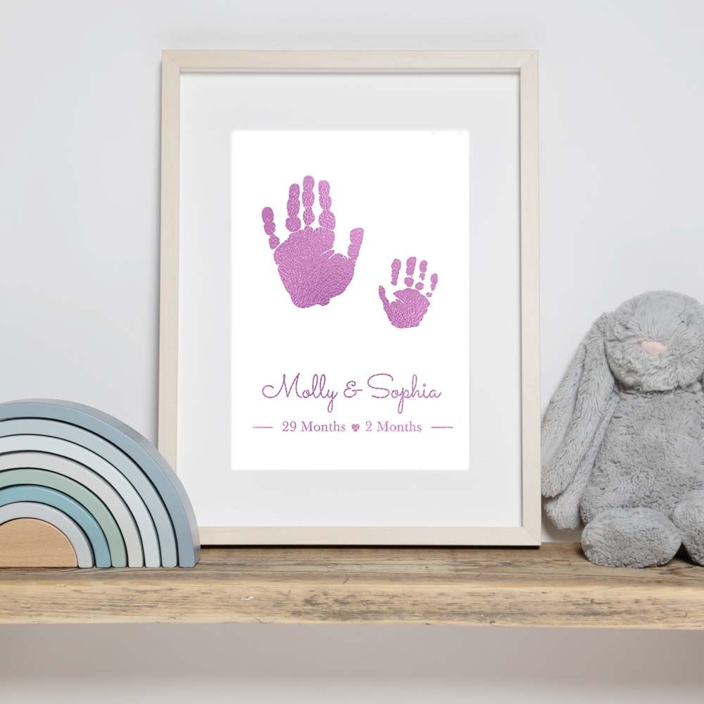 Personalised Sibling Hand Print Foil Print