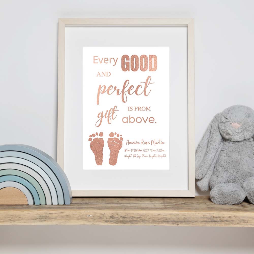 Personalised Poem Footprint Foil Print