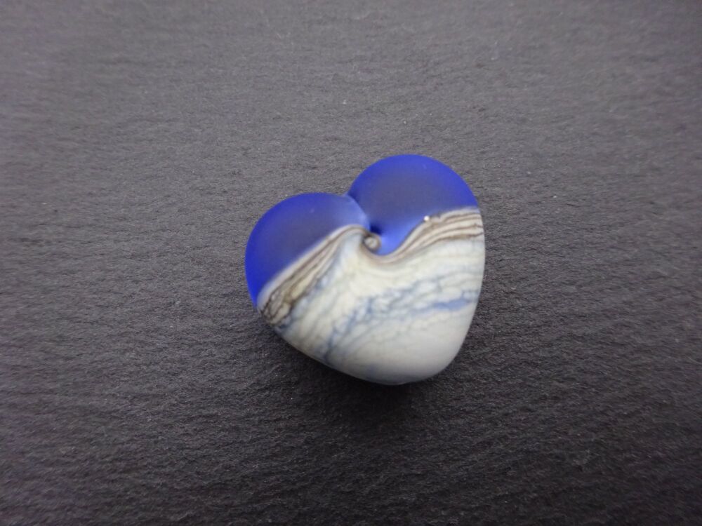 blue sea heart tumbled