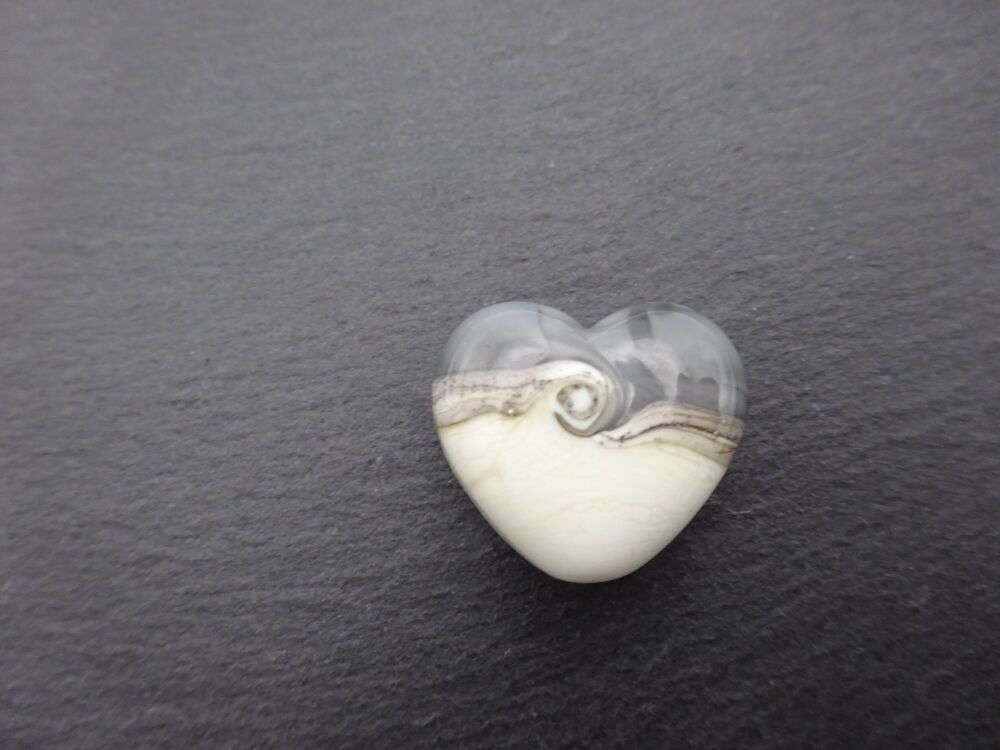 grey and ivory heart