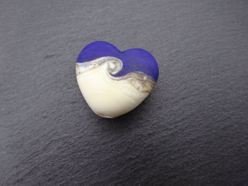 cobalt blue and ivory heart