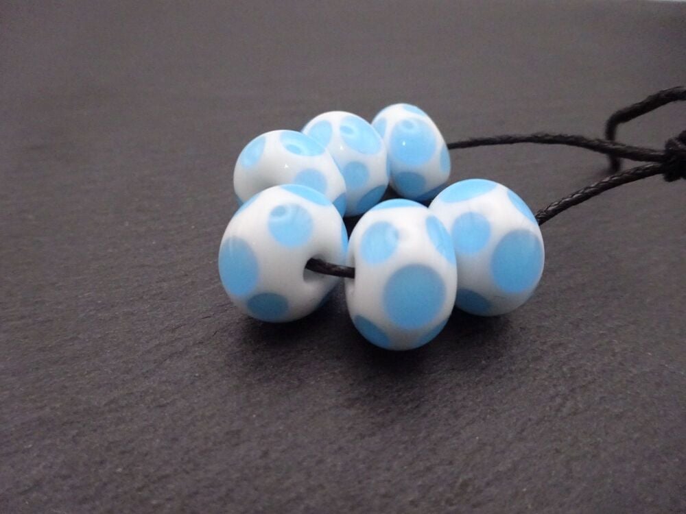 white and blue spots