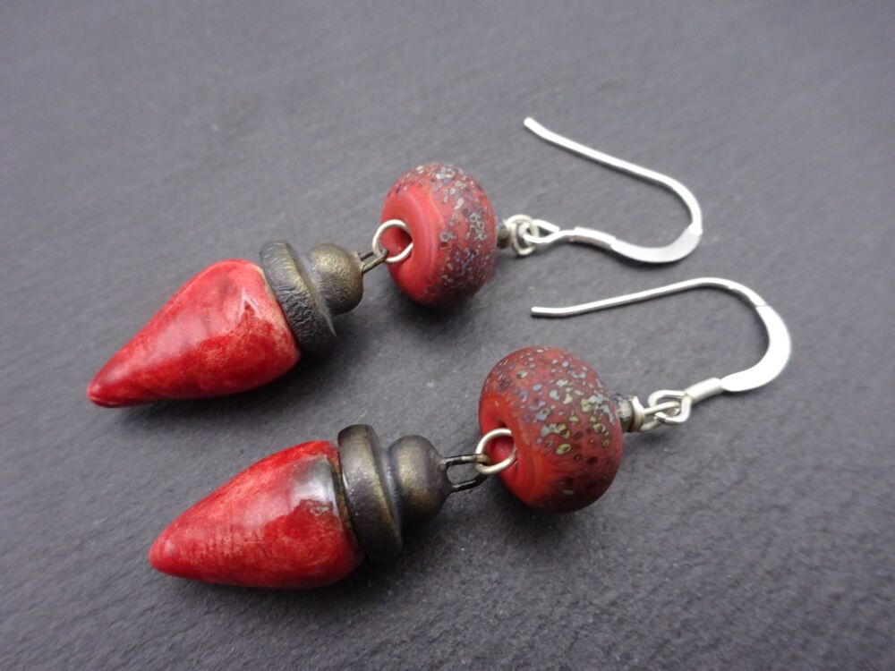 red ceramic drops