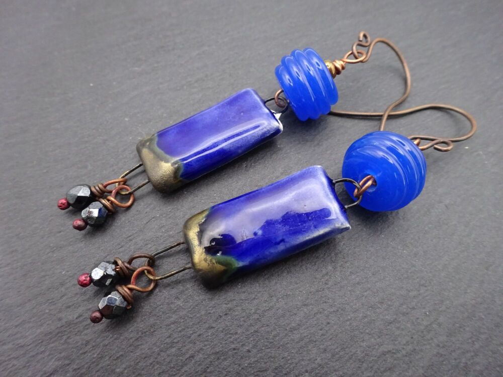 blue ribbed drops