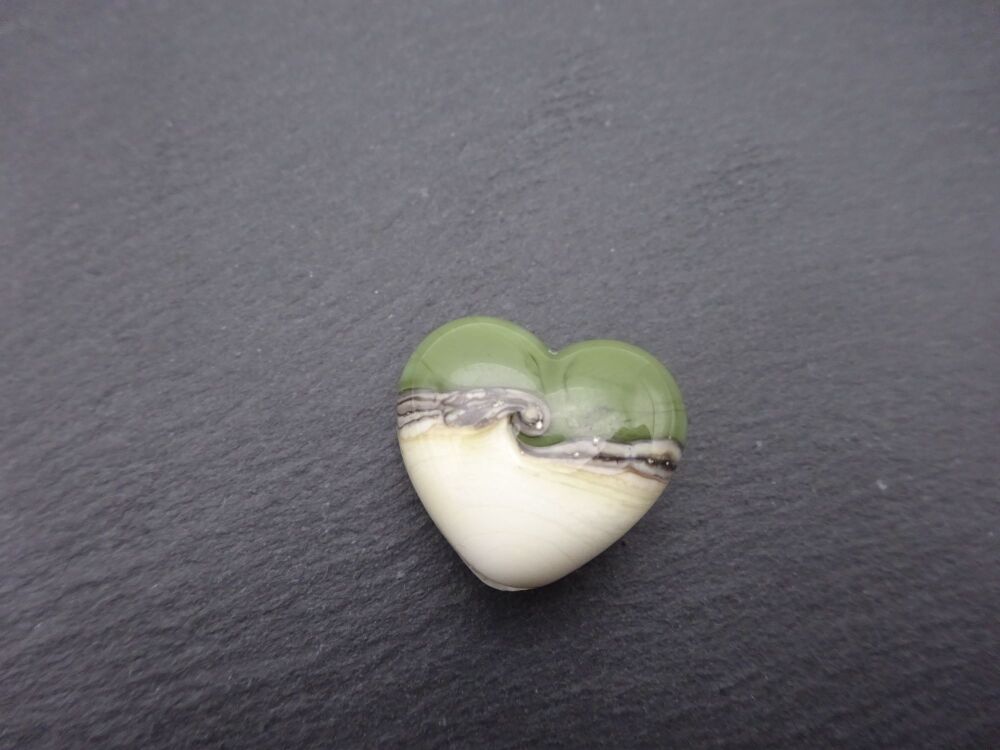 green and ivory heart