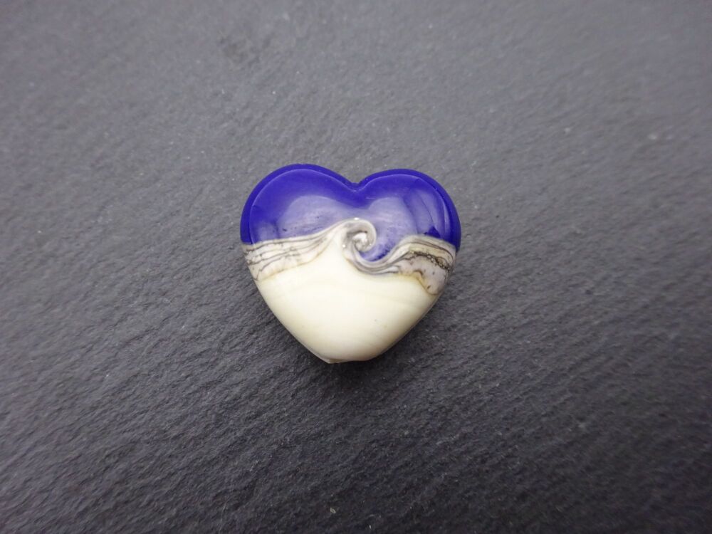 cobalt blue and ivory heart