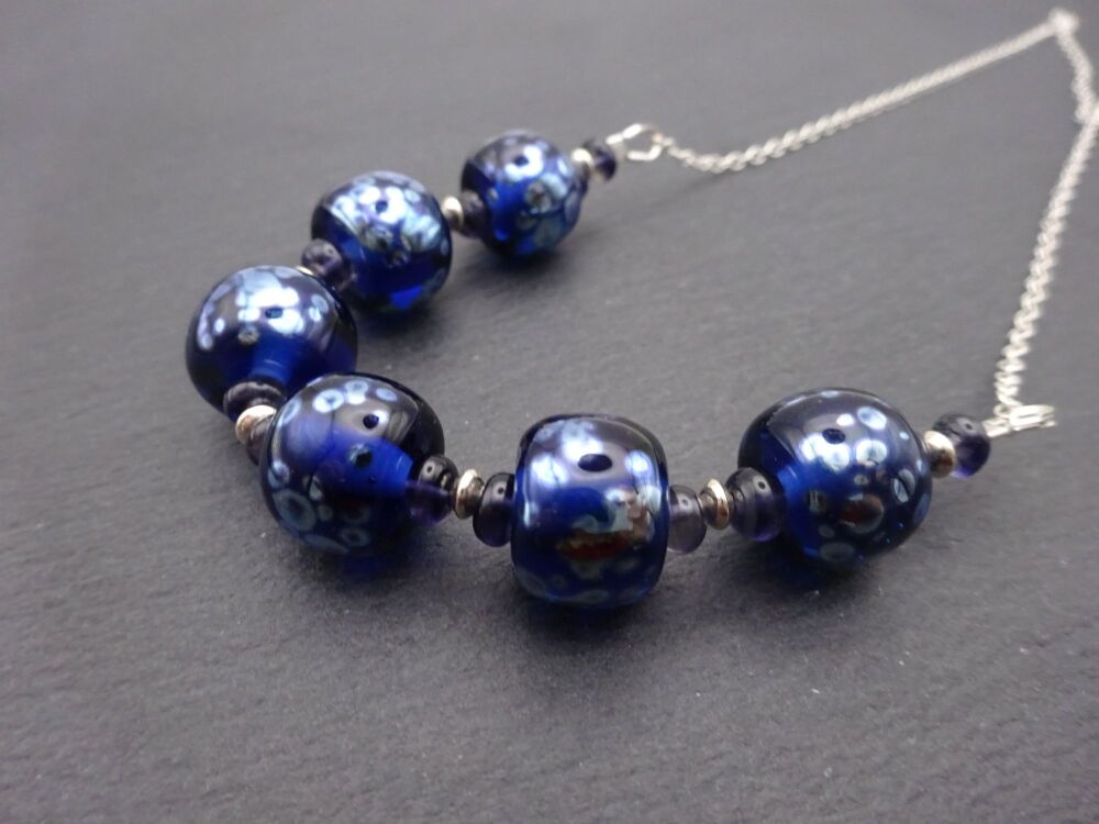 blue and silver speckles