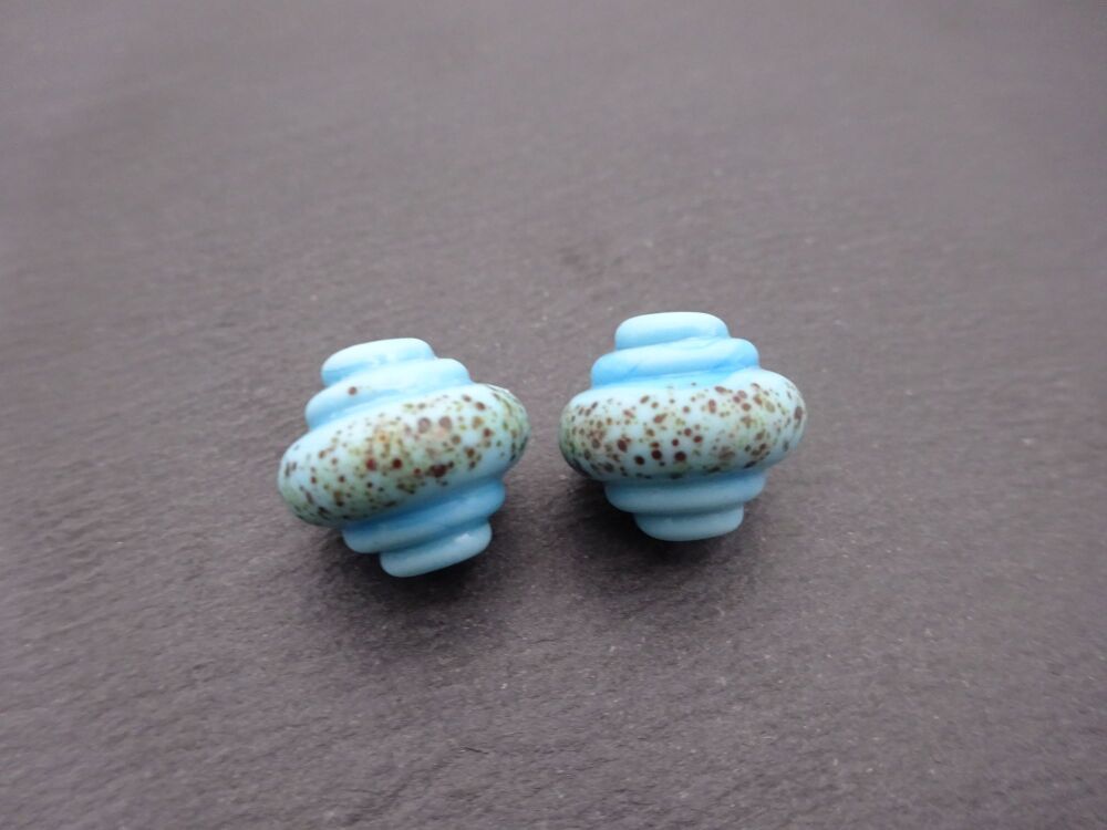 turquoise ornate frit tumbled