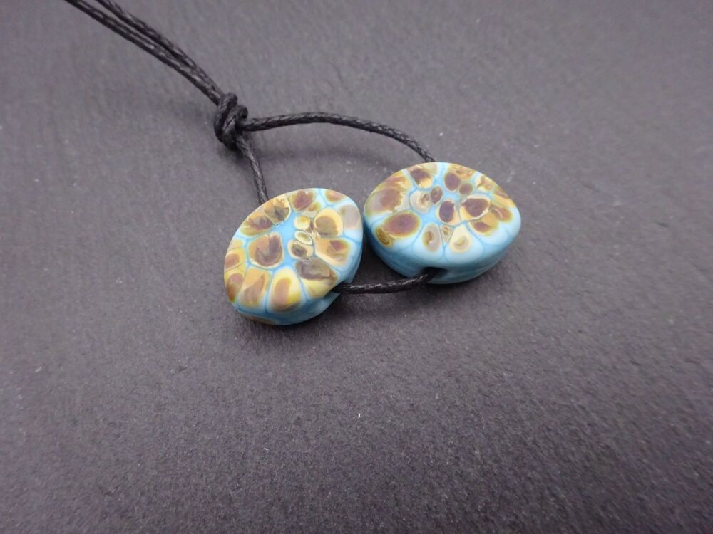 turquoise raku ovals