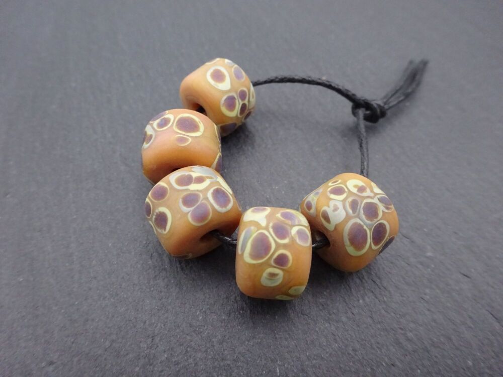 brown raku chunky wheels tumbled