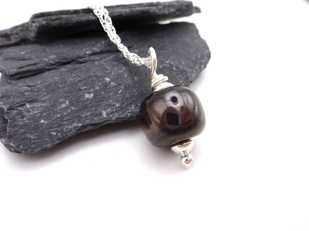 metallic grey pendant